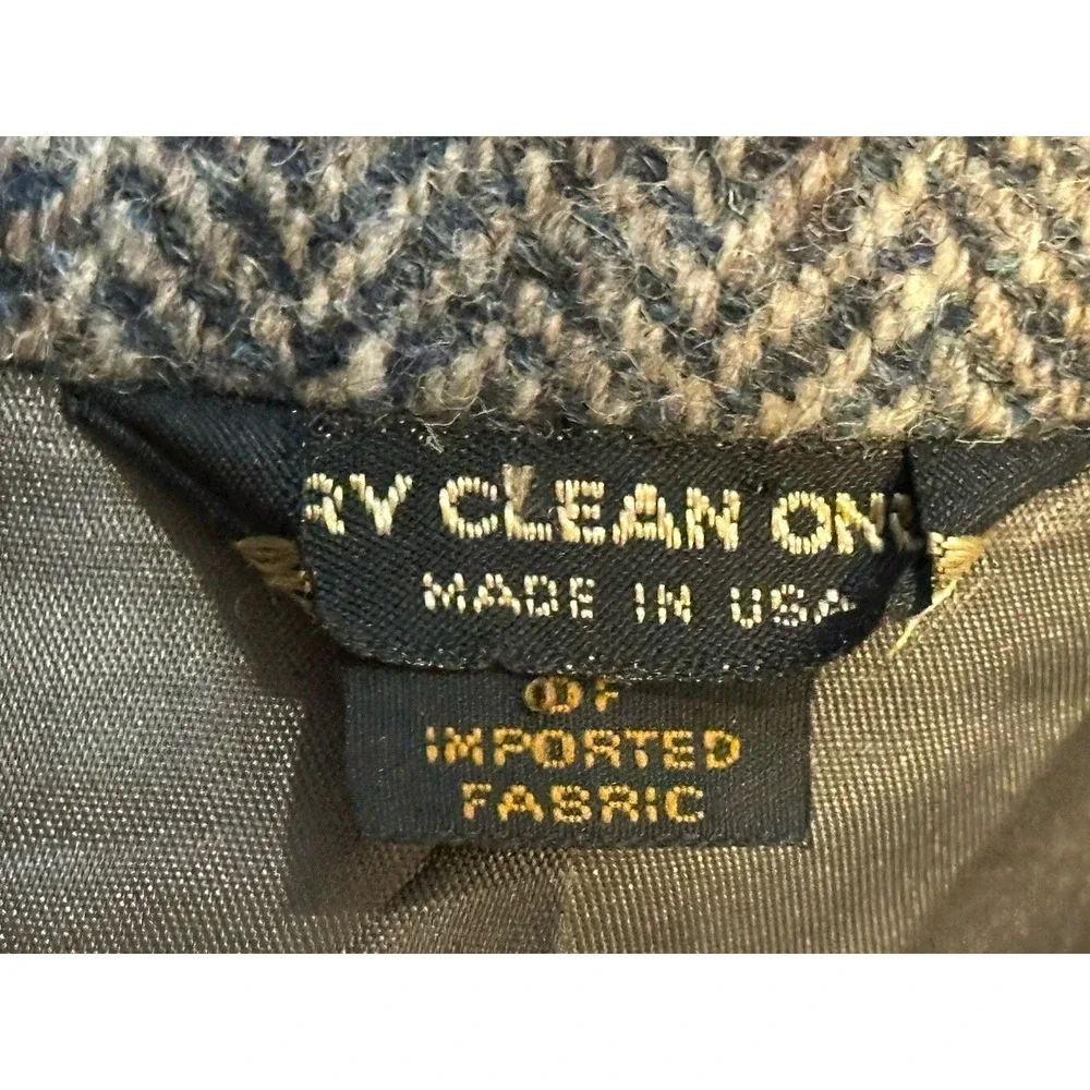 VTG Harris Tweed Hand Woven 100% Scottish Wool Herringbone Jacket Blazer Men 42‎